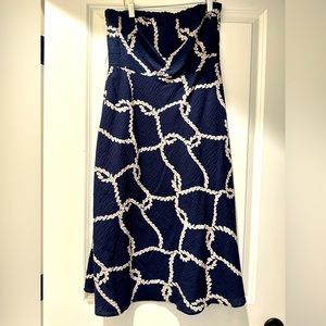 Jcrew nautical strapless dress